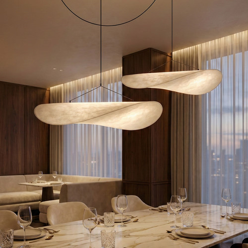 丹麦设计师侘寂风蚕丝餐厅吊灯