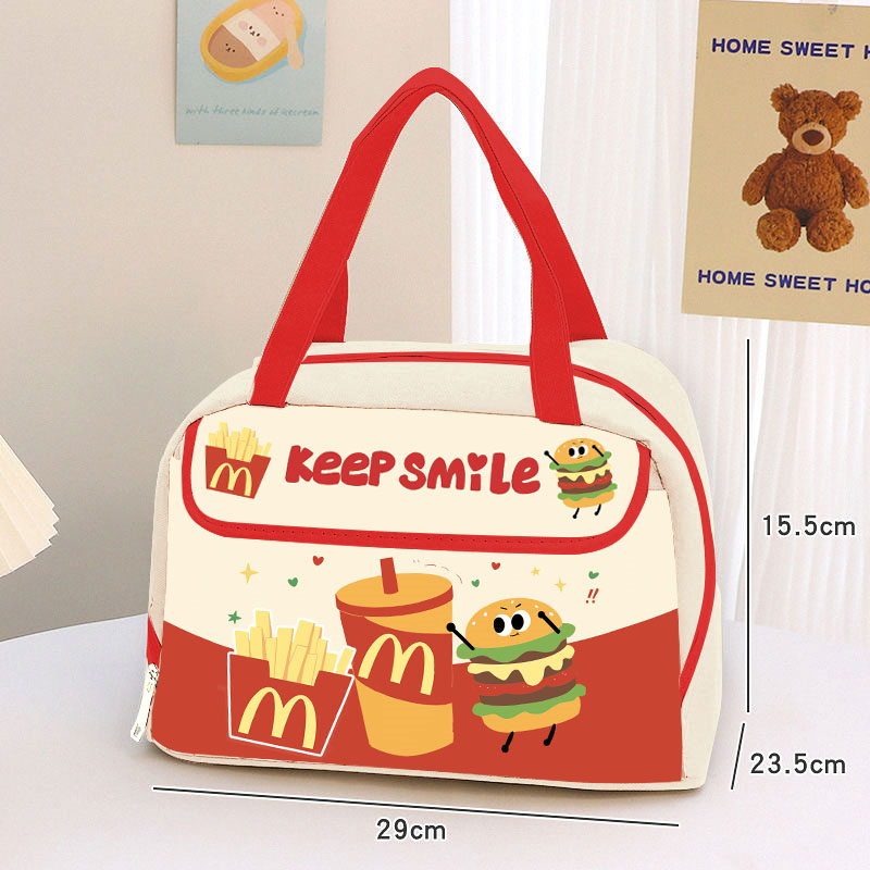 麦当劳保温袋初中生通用带饭便当包创意搞怪手提袋防水铝箱装餐袋