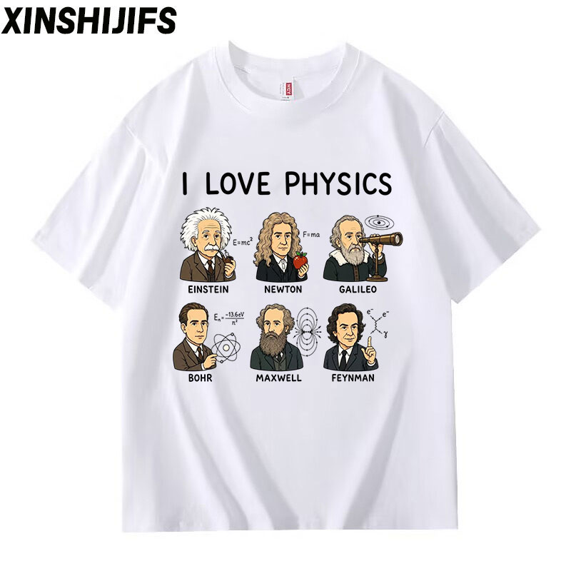 I LOVE PHYSICS趣味物理学家印花短袖T恤男女创意个性纯棉上衣夏