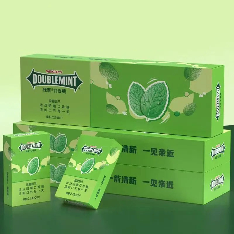 绿箭薄荷口香糖20片送抽抽盒装装清凉薄荷味清新口气零食糖果批发
