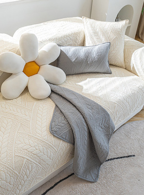北欧全棉布艺沙发垫四季通用现代简约防滑套罩巾客厅组合盖布冬季