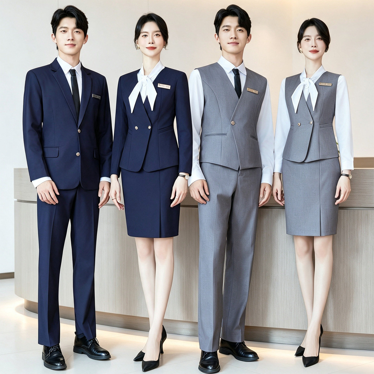 职业装西装马甲套装男女春秋前台接待服务员工作服正装2026新款