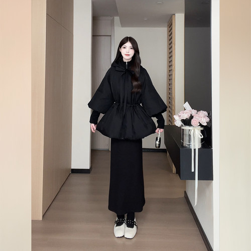 松本丧丧女冬季富家千金气质棉服