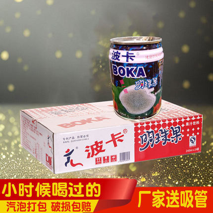波卡明珠果荔枝味果肉果汁24瓶易拉罐整箱小时候的怀旧饮料极速发