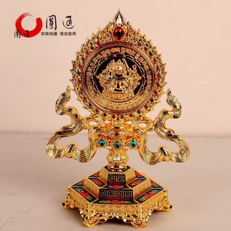 藏传佛具用品准提镜摆件密宗法器准提佛母菩萨镜子宝镜家用吉祥物