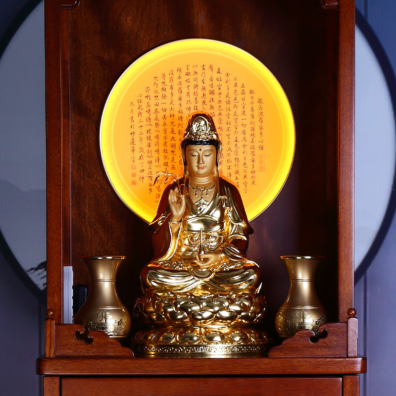 佛像背景画带发光背光led灯心经图片