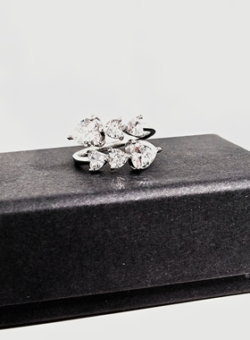 宥见归来钛钢不掉色爱心闪钻戒指