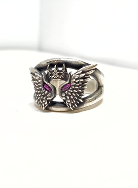 宥见归来原创纯手工纯银小众设计款翅膀戒指男女款