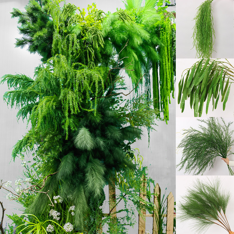 仿真龙须草芦荀草森系婚庆插花图片