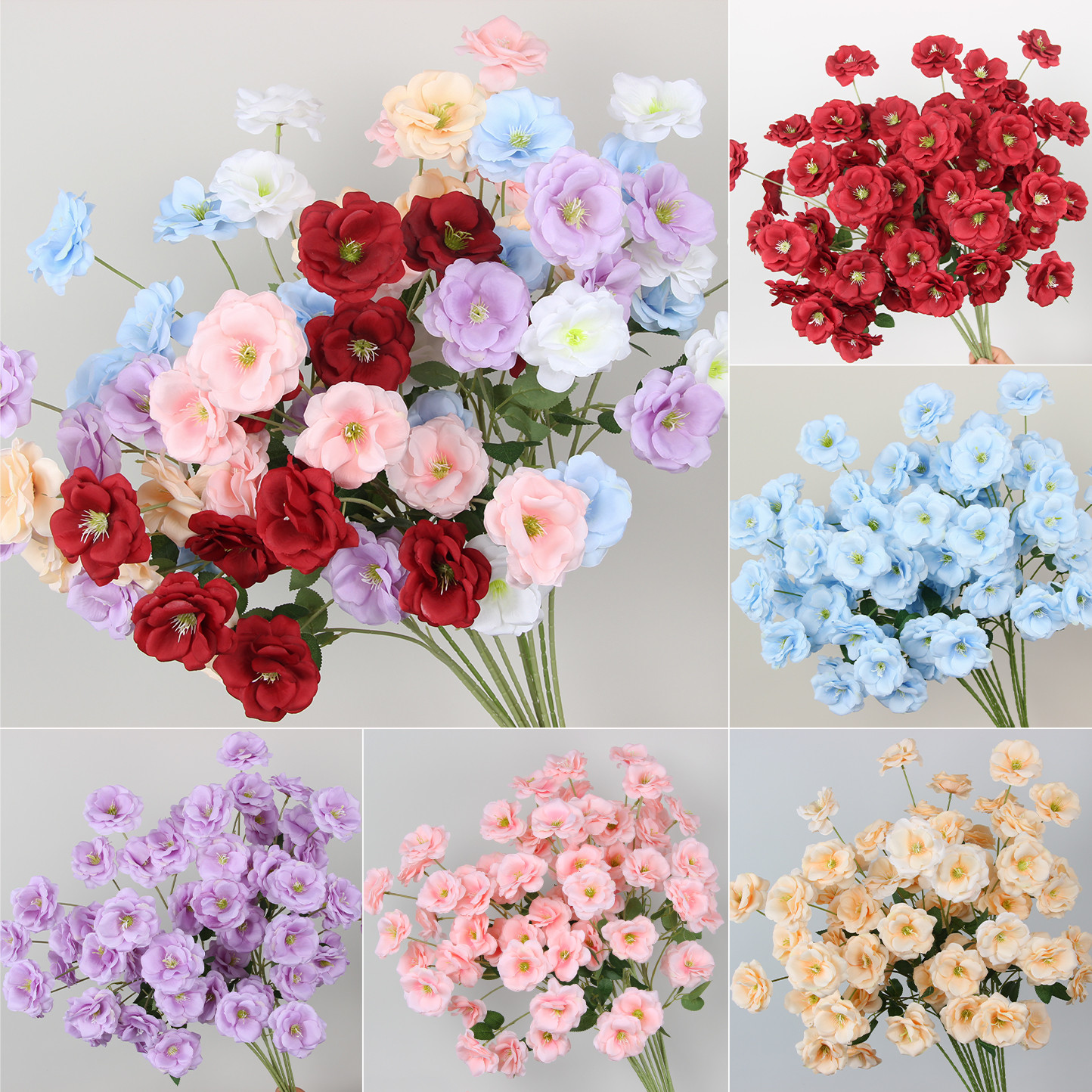 仿真花栀子花月季花婚礼插花材