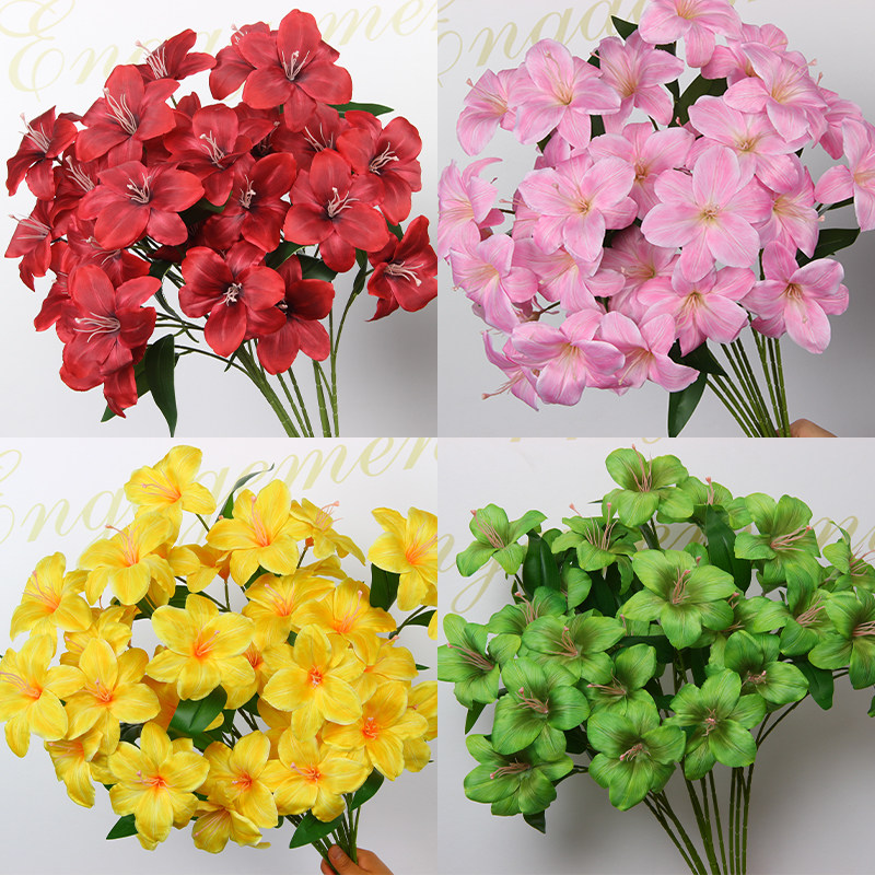 婚庆仿真花阳光百合背景装饰插花