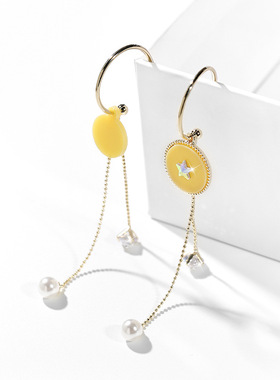 925银耳环女长款气质2025新款潮网红韩国流苏圆脸耳饰