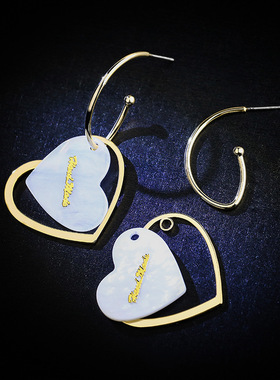 925银爱心少女心ins耳钉设计感耳环时尚2025新款潮网红耳饰