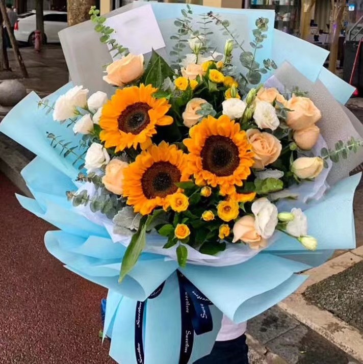宁波鲜花同城速递韩式送同事向日鲜花速递(同城)