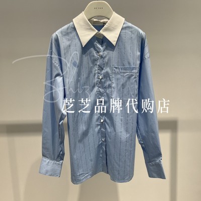 RL90901331原1299双皇冠专柜正品2025冬学院风条纹翻领长袖衬衫