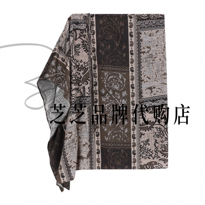 AL92201527原590双皇冠专柜正品2025冬民族风满印印花披肩方围巾