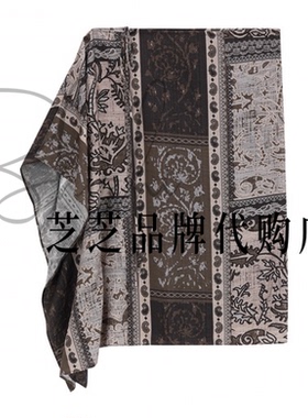 AL92201527原590双皇冠专柜正品2025冬民族风满印印花披肩方围巾