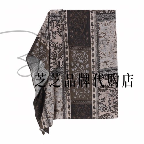 AL92201527原590双皇冠专柜正品2025冬民族风满印印花披肩方围巾