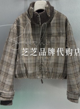RL90501403原3299双皇冠专柜正品2025冬休闲格纹短领羽绒外套
