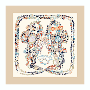 华丽缰辔花瓣版 版 纯真丝18姆米斜纹桑蚕丝方巾裱画丝巾 元 25年新款