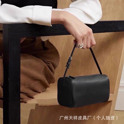 the row笔筒包腋下包90s包迷你小方包包真皮手提包笔袋包简约百搭