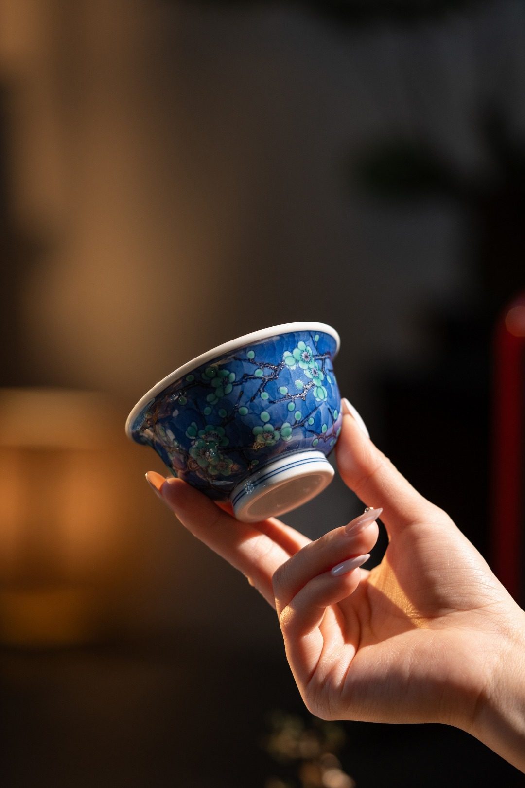 水造青花斗彩绿梅压手杯景德镇手工手绘主人杯小压手送礼,餐饮具,茶杯,淘宝优惠券,粉丝福利购,淘宝优惠卷