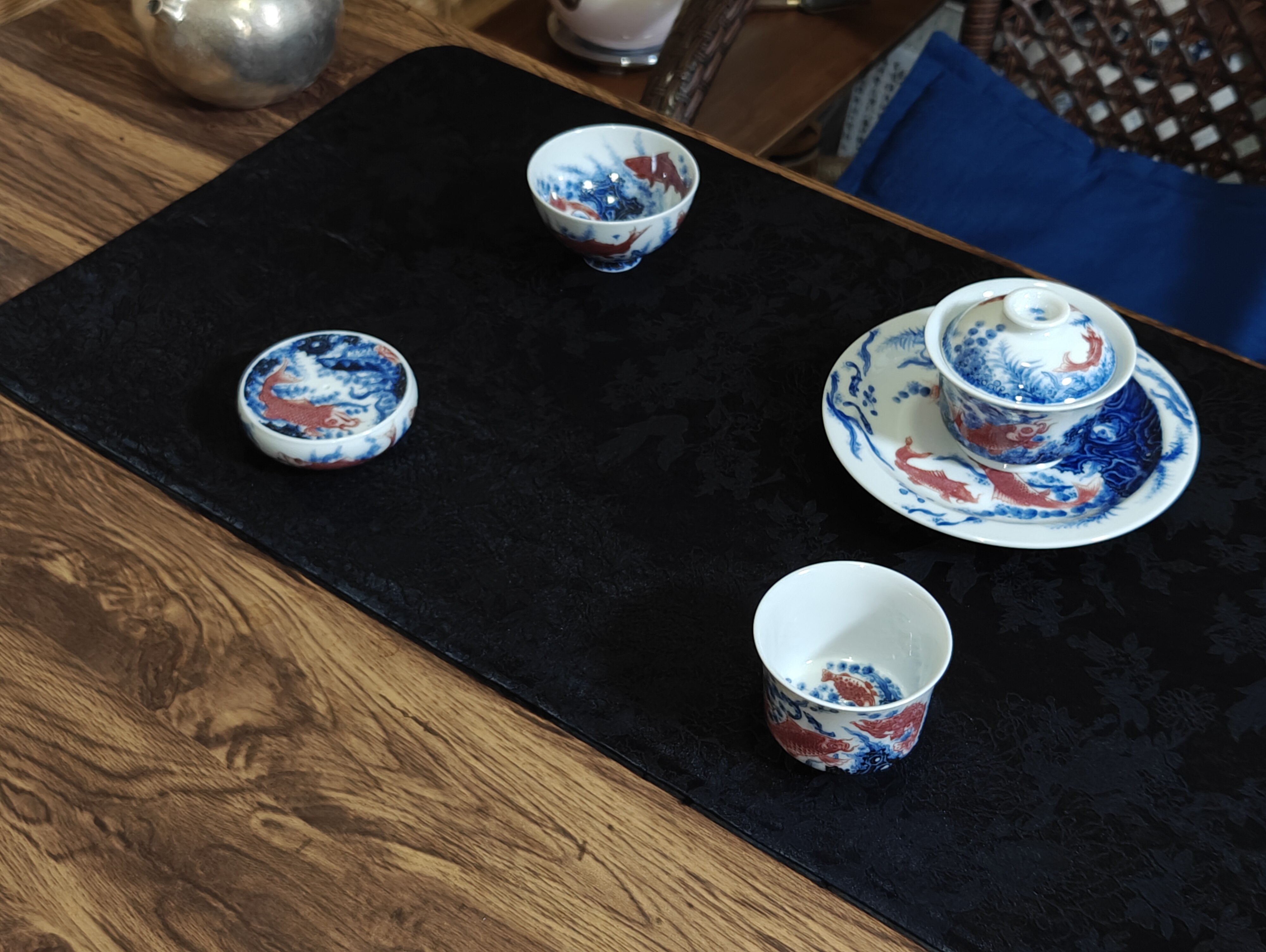 勤义堂鱼藻纹套组鱼乐在藻系列大全套藏品级主人杯