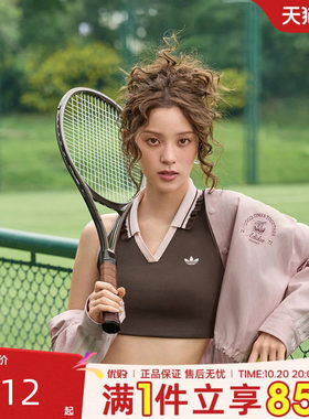 adidas阿迪达斯三叶草女子上衣条纹宽松运动休闲长袖衬衫KX6884