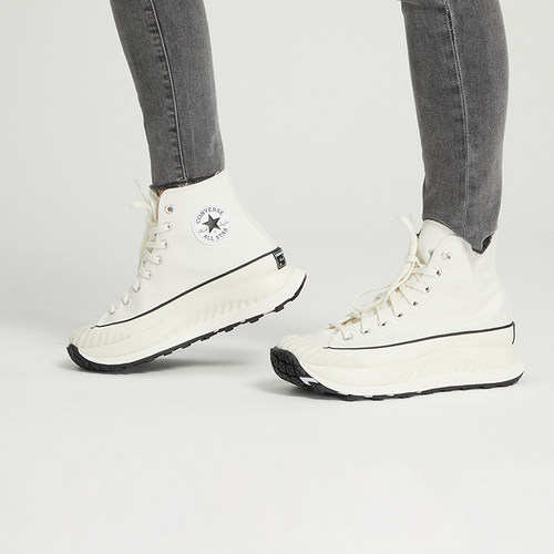 匡威中性高帮厚底帆布鞋