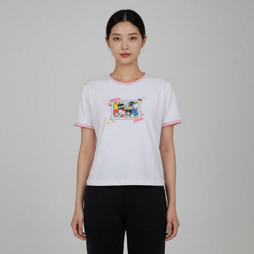 优购converse匡威女子运动休闲短袖T恤CVW5T519-WHT