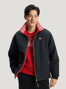 adidas阿迪达斯三叶草男子CNY新年款运动休闲保暖棉服外套KT0639