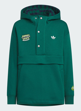 优购adidas阿迪达斯三叶草男大童运动休闲连帽套头衫卫衣KB5150