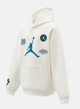 NIKE耐克男大童jordan运动休闲连帽套头衫卫衣JD2612049GS-001