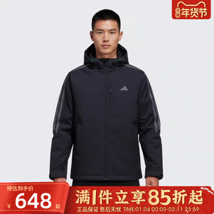 adidas阿迪达斯男子TH SOFTSHELL JK运动训练连帽夹克外套KR2498