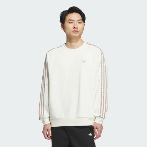 adidas阿迪达斯三叶草男子上衣运动休闲针织圆领套头衫卫衣KC0108