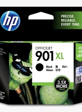 HP 惠普CC654AA 901XL 黑色超高容量墨盒(Officejet J4580 J4660)