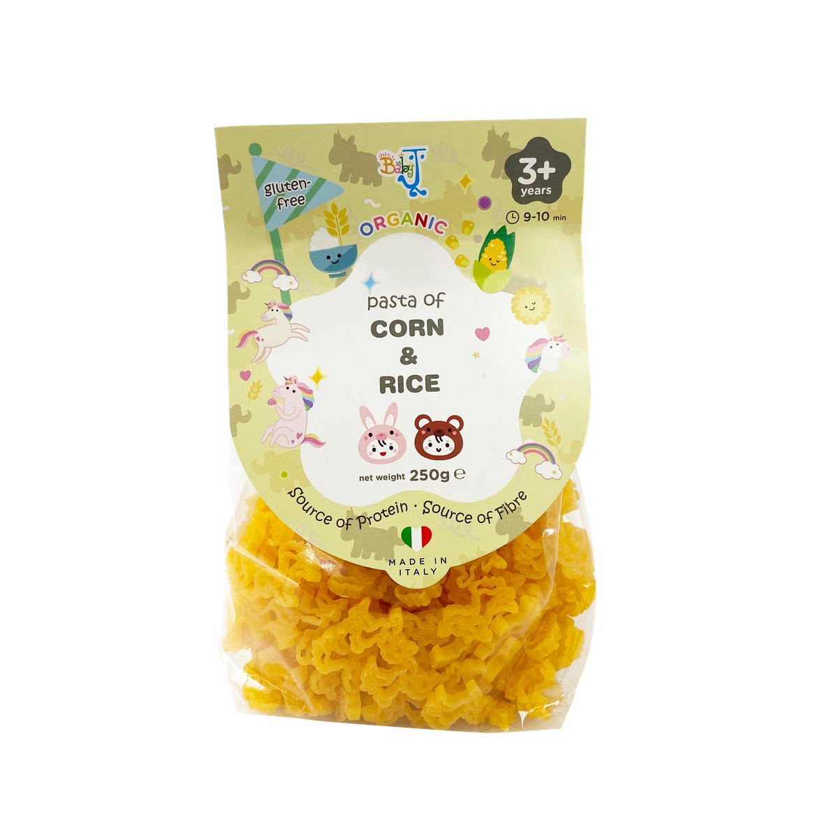 BabyJ 进口意大利有机无麸质动物卡通意粉意面独角兽3岁+宝宝250g