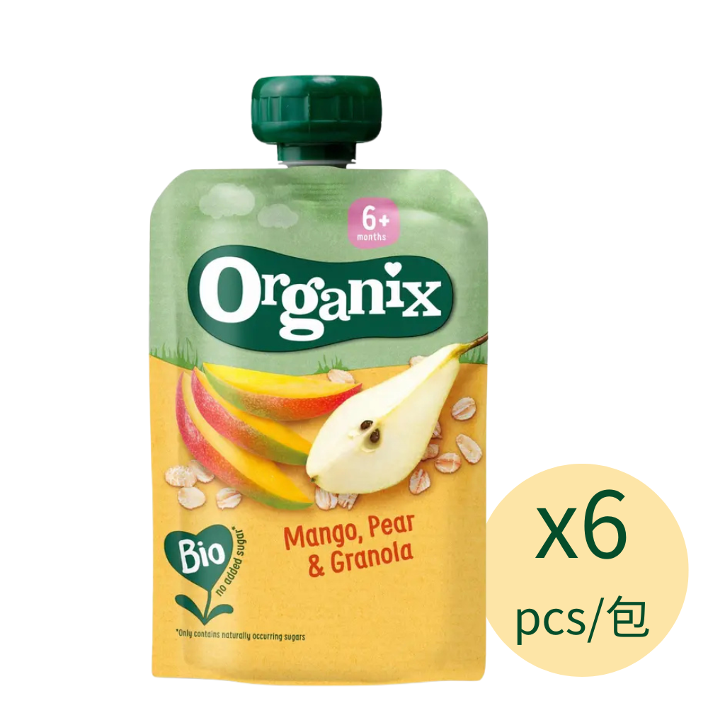 Organix 芒果梨格兰诺拉麦片果蓉100g*6优惠装婴幼儿营养有机辅食