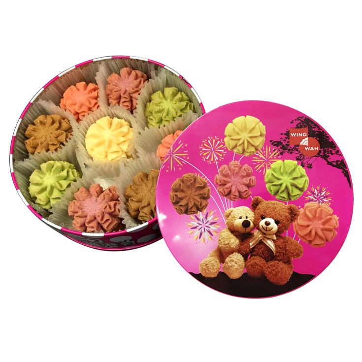 香港元朗荣华版五色杂锦曲奇曲奇饼干网红休闲零食果酱曲奇多口味