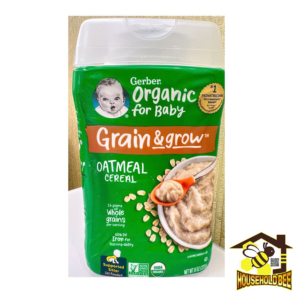Gerber嘉宝 有机多谷物燕麦米糊第1阶段辅食227g宝宝辅食有机认证
