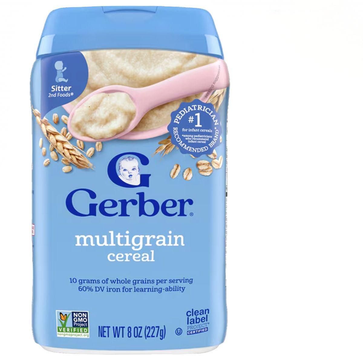 Gerber 美国嘉宝混合谷物婴儿米糊227克用天然谷物制成没添加淀粉