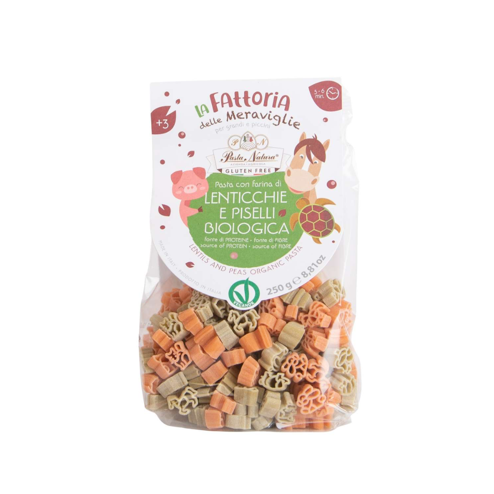 Pasta Natura - 意大利有机无麸质红扁豆绿豌豆糙米动物意粉