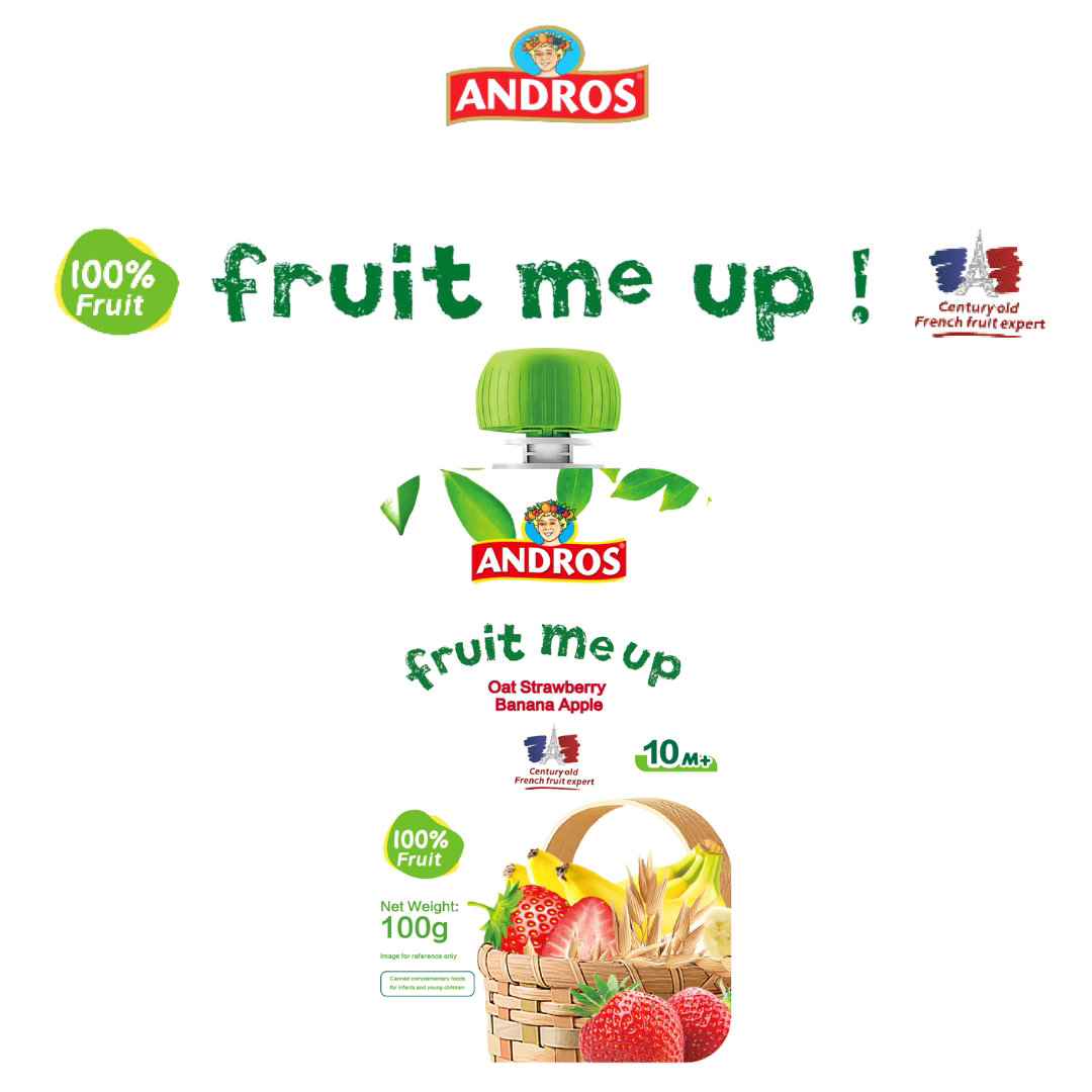 ANDROS安德鲁 果乐士Fruit Me Up燕麦士多啤梨香蕉苹果果泥100g版