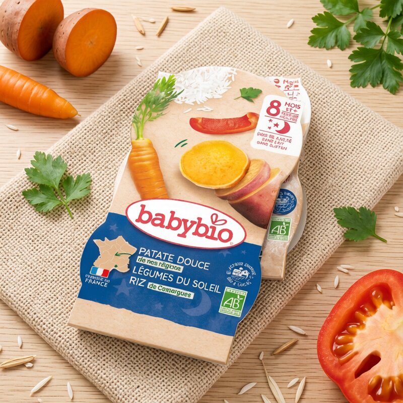 babybio 法国有机番薯菜饭果肉菜蓉营养健康进口宝宝辅食400g*2版