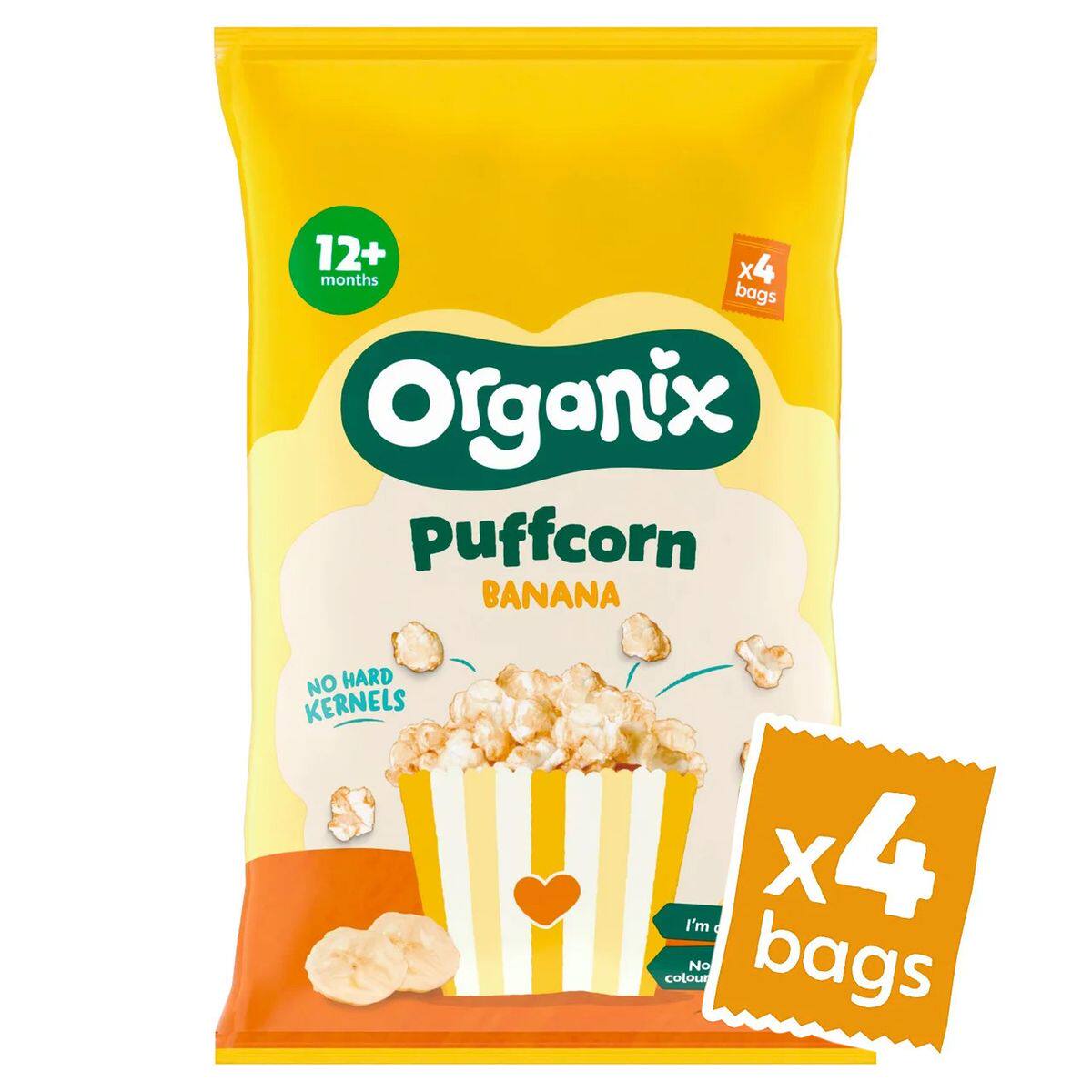 Organix 进口荷兰香蕉有机12个月+婴幼儿泡芙小食10gx4包装纯素食