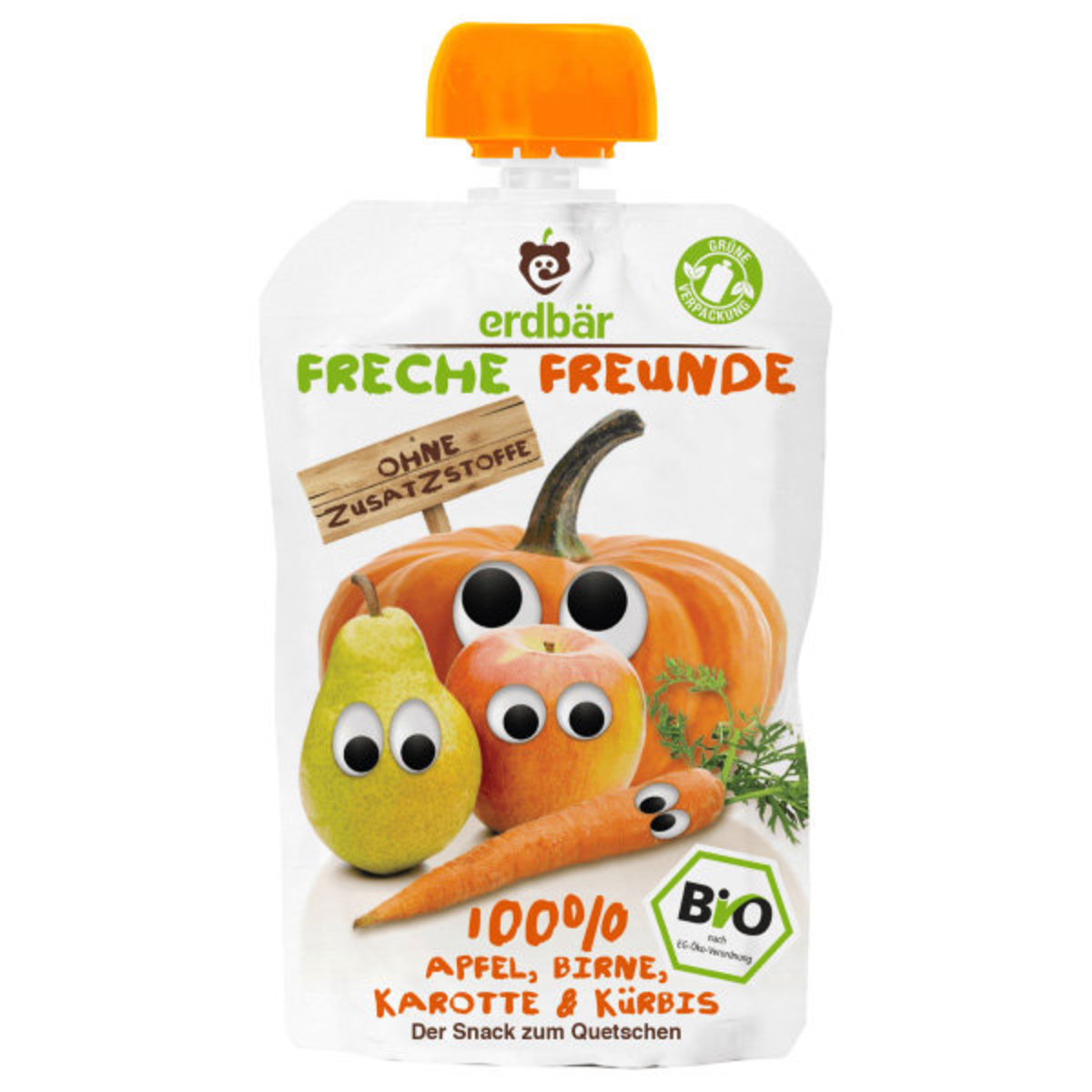 Freche Freunde有机苹果红萝卜南瓜梨果蓉水果混合口味100g进口版