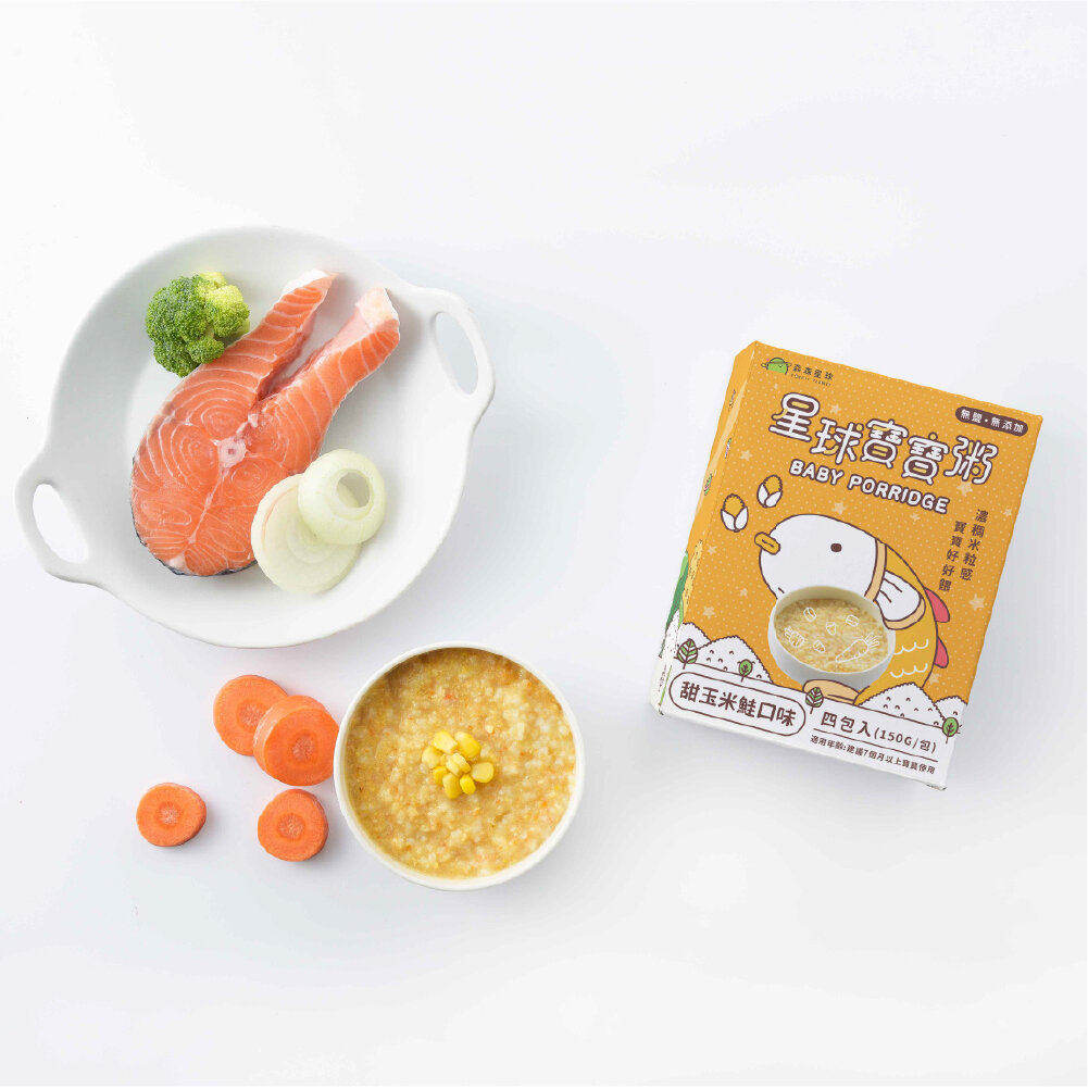 森林面食 - 星球宝宝粥  4包盒-玉米鲑鲑口味(无盐无添加)