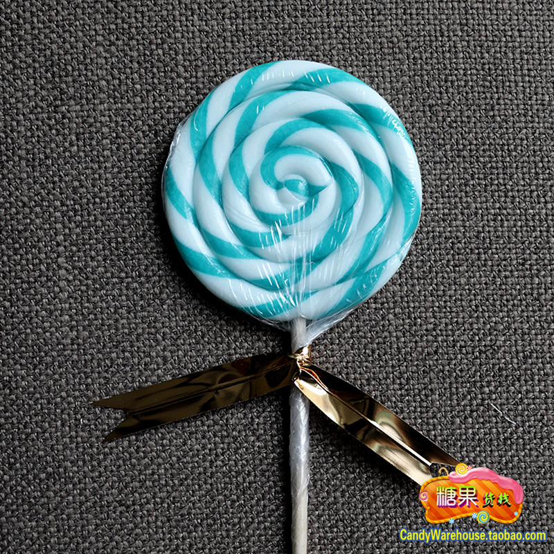 新款蛋糕装饰50克蒂芙尼蓝色甜甜圈棒棒糖婚庆婚礼创意摆台糖果