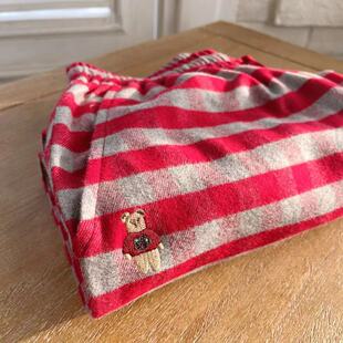 女款全棉磨毛绒布家居裤春秋格子睡裤大女孩初高中学生室内单裤子