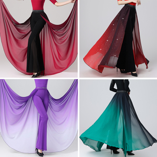 形体服腰封腰巾腰带 训练服舞蹈走秀模特渐变腰纱 女星辰步态飘纱